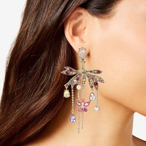 New! Betsey Johnson butterfly Chandelier Earrings
